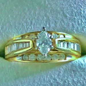 Marquis Engagement Genuine Diamonds Ring.